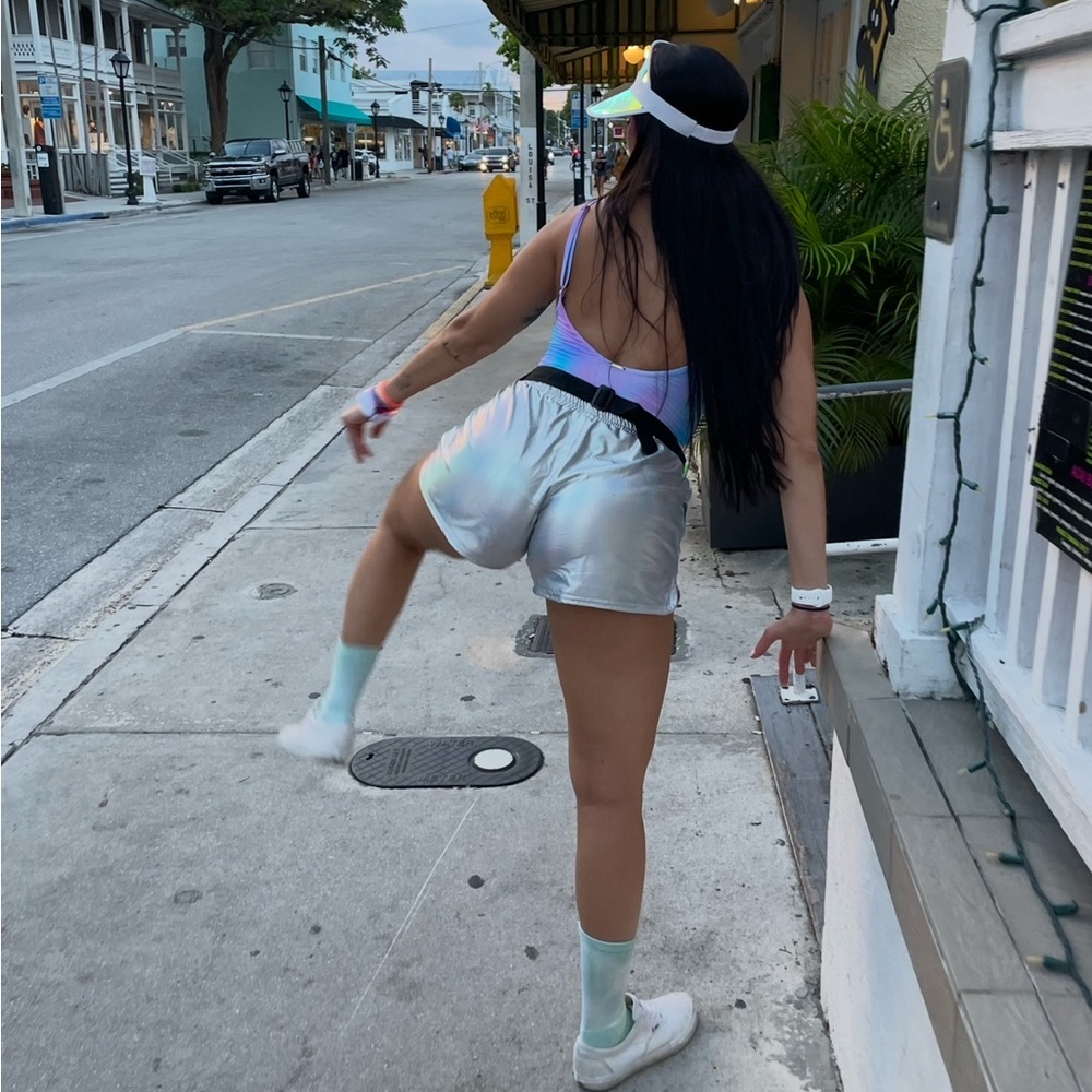 Holographic Silver Women's Shorts